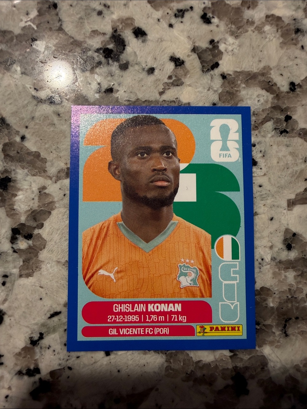 Panini Orange and Blue Ivory Coast Soccer Sticker